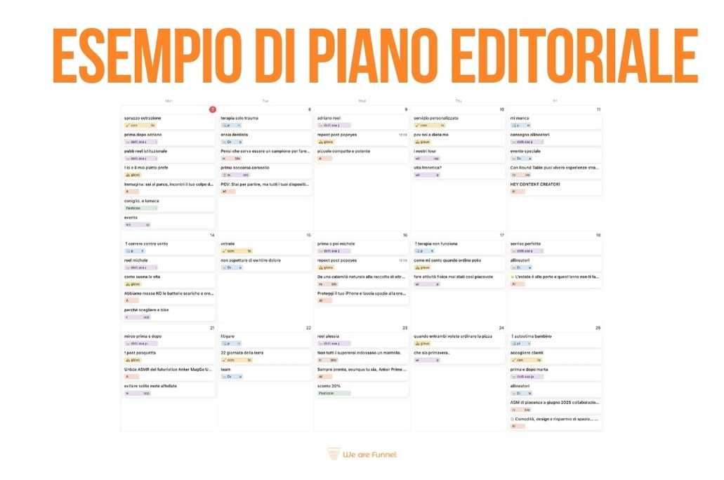 Come fare un Piano Editoriale su Instagram? 1 Esempio Piano Editoriale su Instagram | We Are Funnel